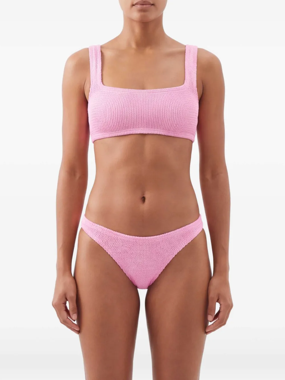 Hunza G Xandra gekreukte bikini Roze
