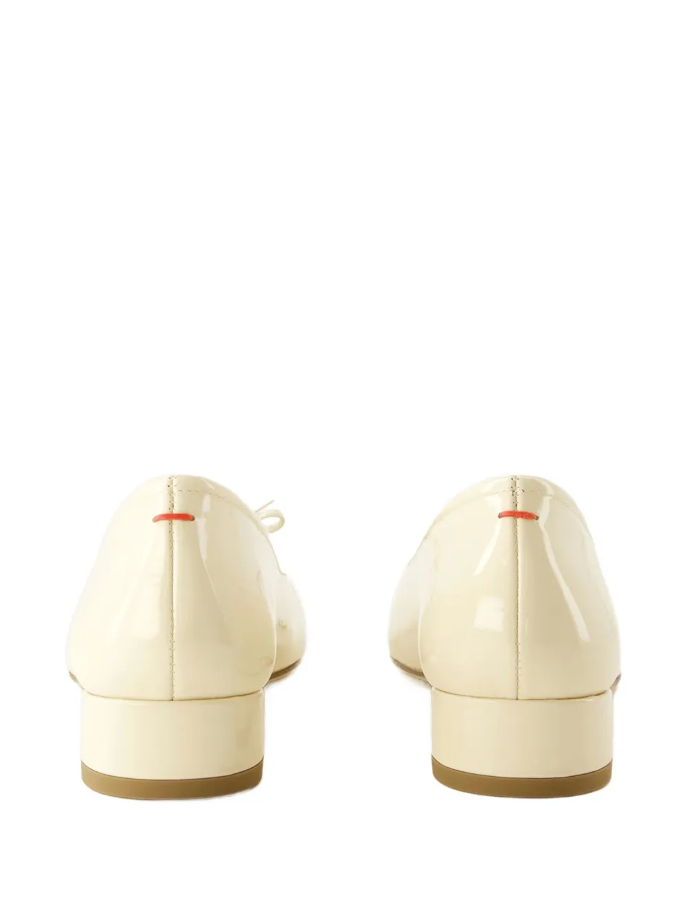 Aeyde Patent-leather Bow Flats In Neutral