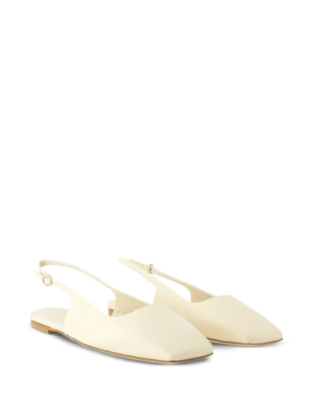 Aeyde Liya slingback leather flat pumps White