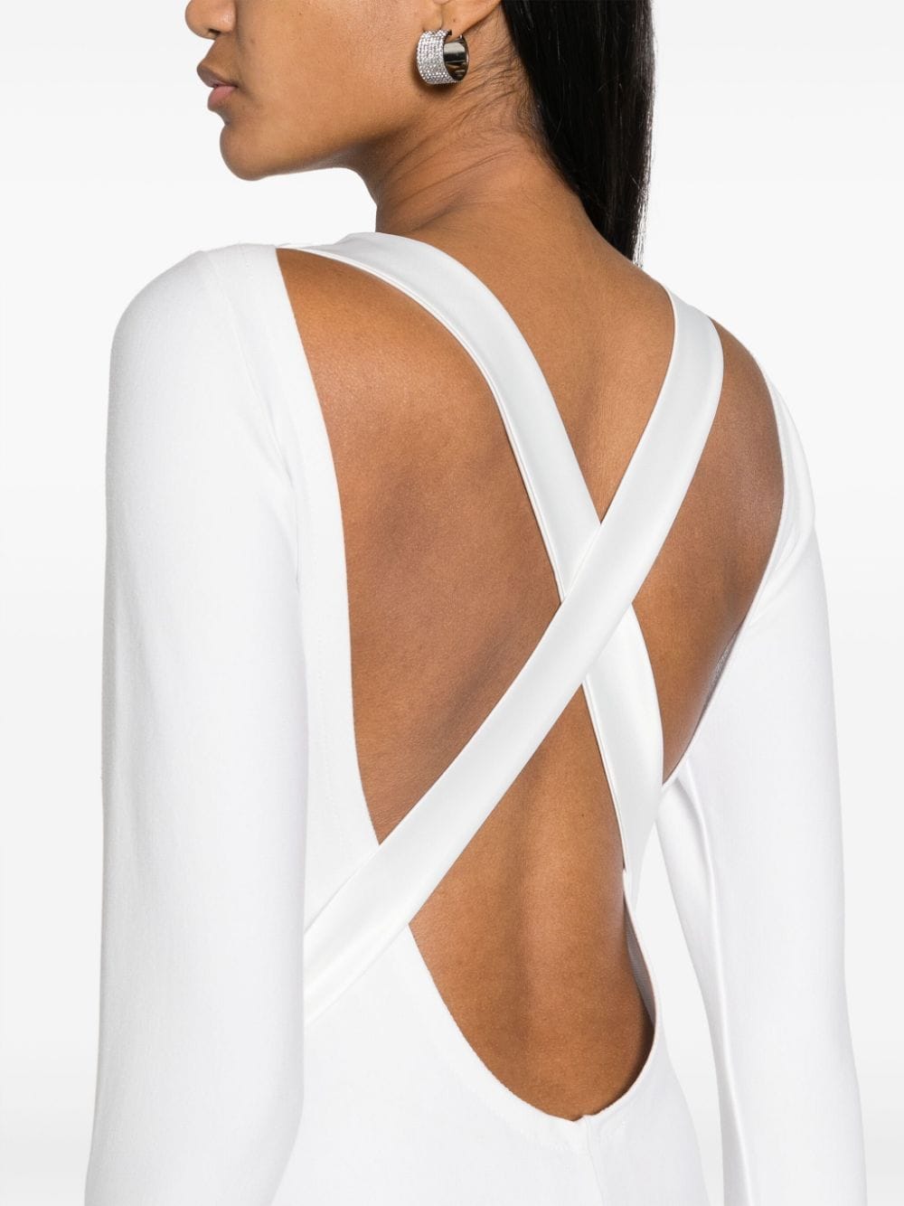 Shop Atu Body Couture Open-back Cotton Gown In White