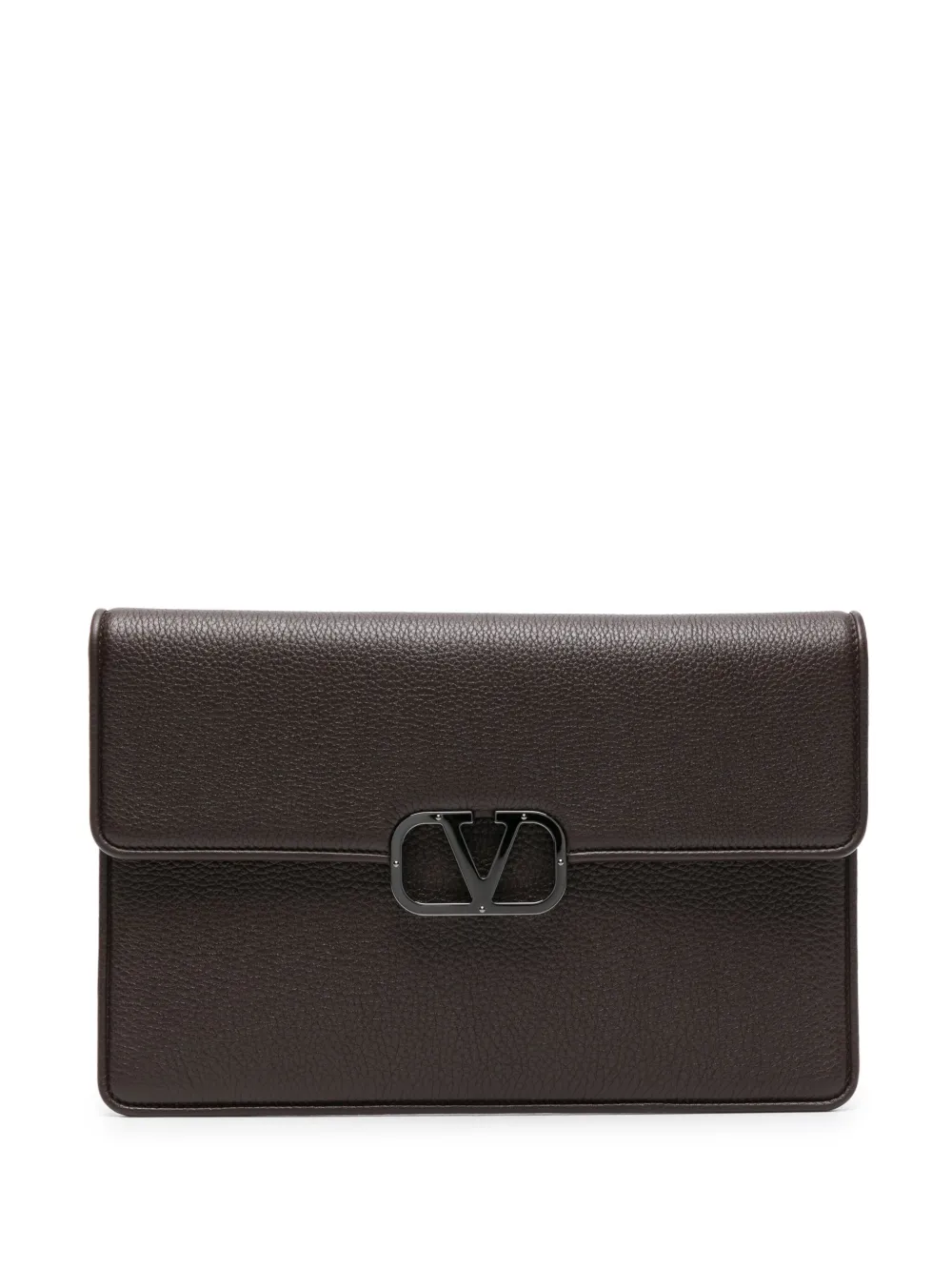 Valentino Garavani VLogo leren clutch Bruin