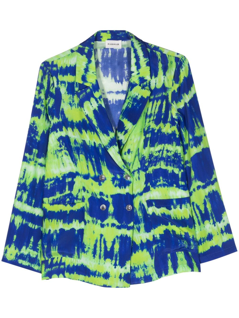P.a.r.o.s.h Tie-dye Double-breasted Blazer In Green