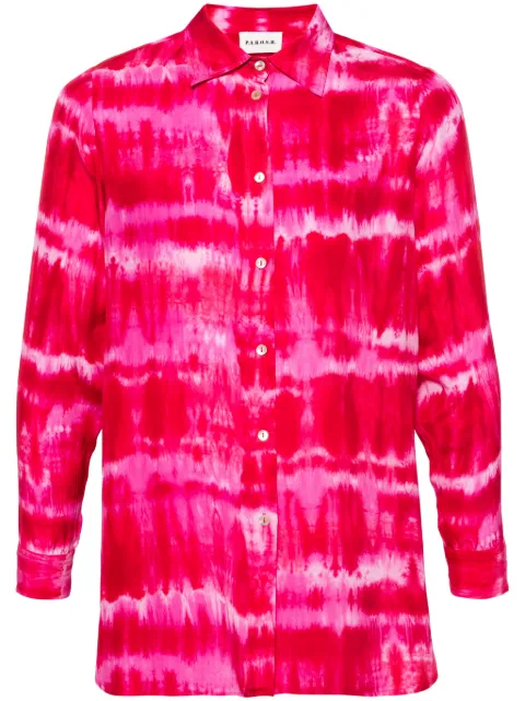P.A.R.O.S.H. vestido camisero de seda con estampado tie-dye