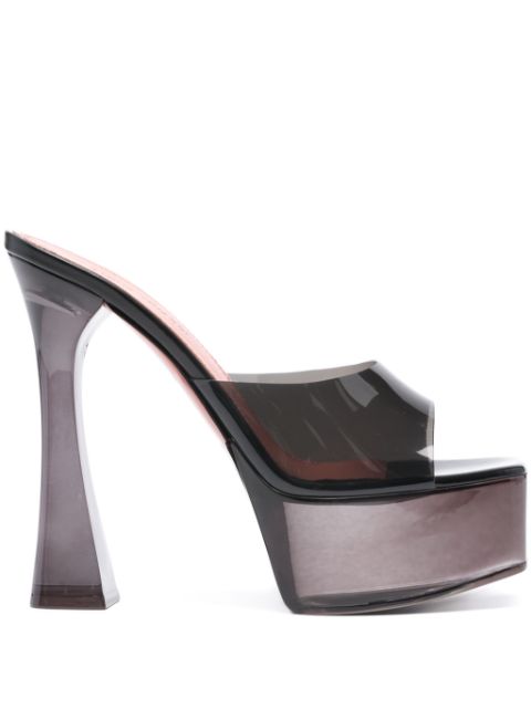 Amina Muaddi 140mm Dalida Glass platform mules Women