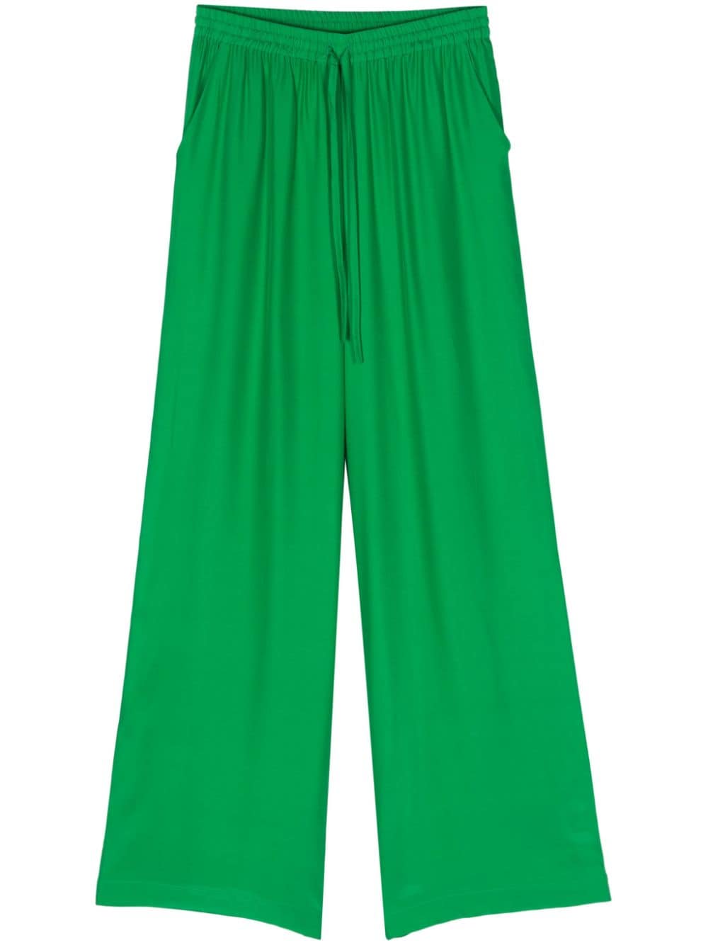 P.a.r.o.s.h Drawstring Silk Trousers In Green