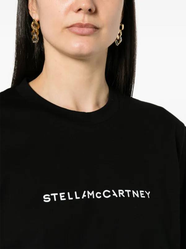 Stella McCartney logo-print Cotton T-shirt | Black | FARFETCH KW