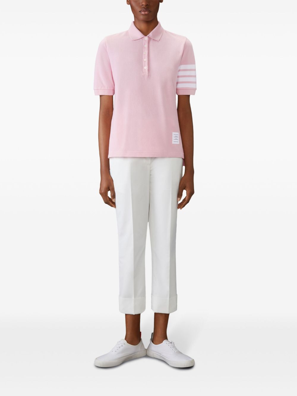 Thom Browne 4-Bar piqué-weave polo shirt - Roze