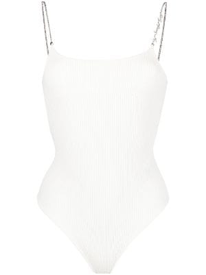 Topshop square neck ribbed bodysuit in black