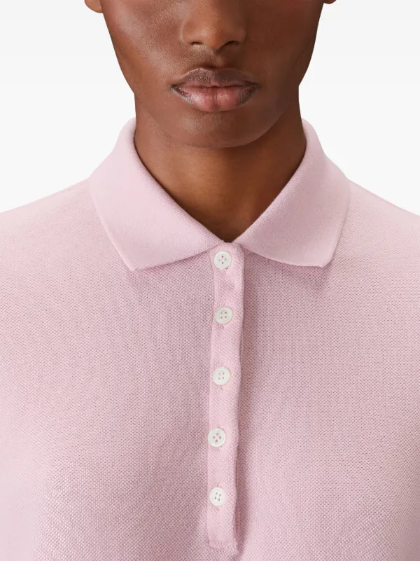 Thom Browne three-stripe long-sleeved Polo Shirt | Pink