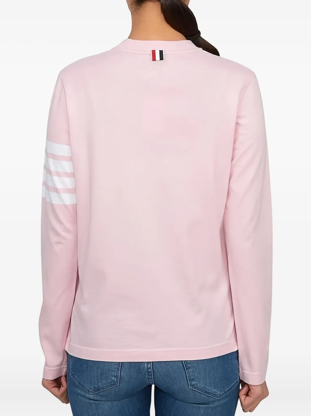 Thom Browne Trui met vier strepen en lange mouwen Roze