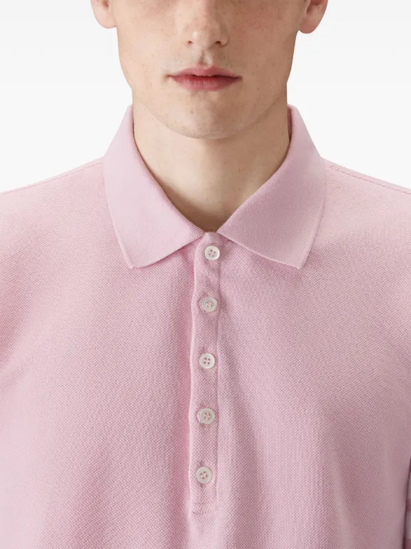 Thom Browne three-stripe long-sleeved Polo Shirt | Pink | FARFETCH