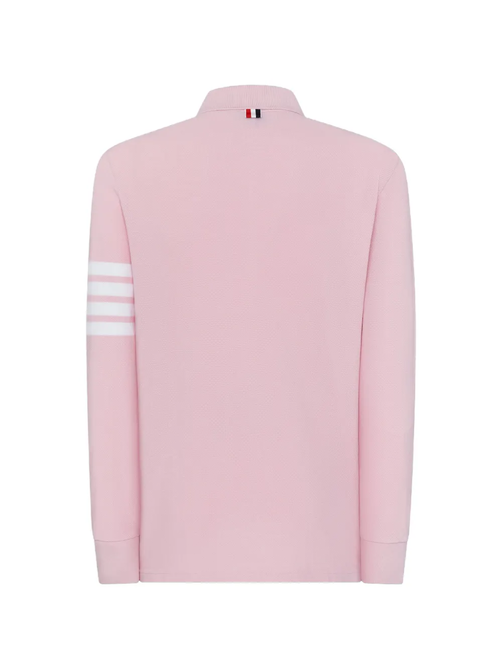 Thom Browne Cotton Pique 4-Bar Long Sleeve Polo | Pink | FARFETCH