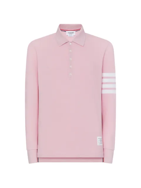 Thom Browne cotton pique 4-Bar long sleeve polo