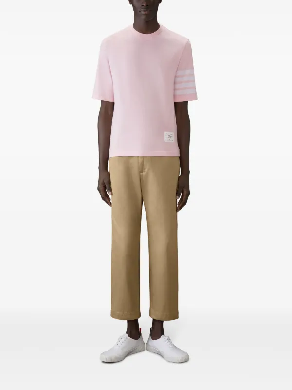 Thom Browne three-stripe T-shirt | Pink | FARFETCH