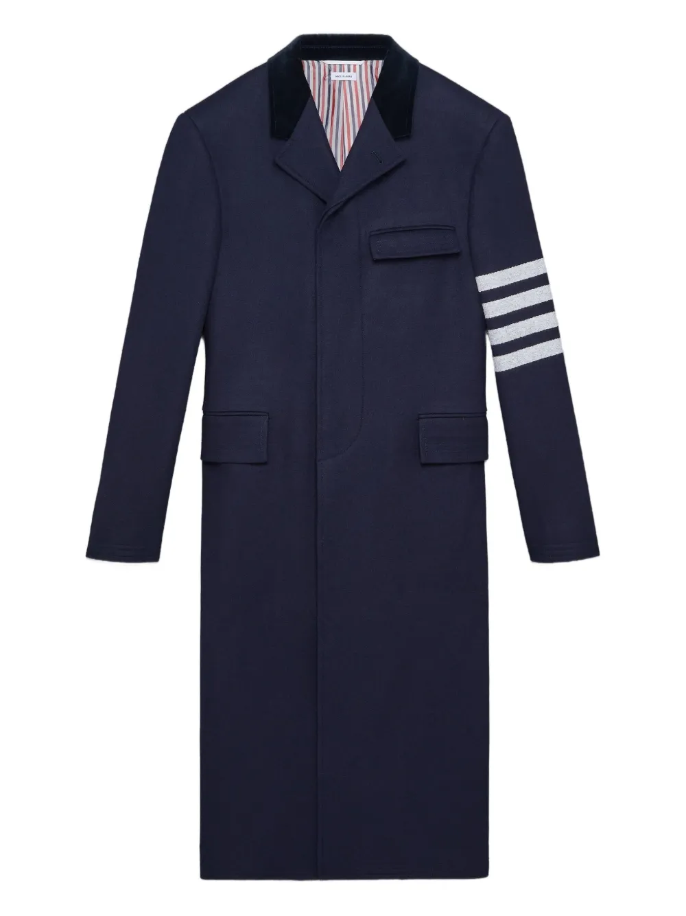 Thom Browne Chesterfield jas met vier strepen | Blauw | Image 1