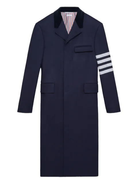 Thom Browne four-bar stripe chesterfield coat