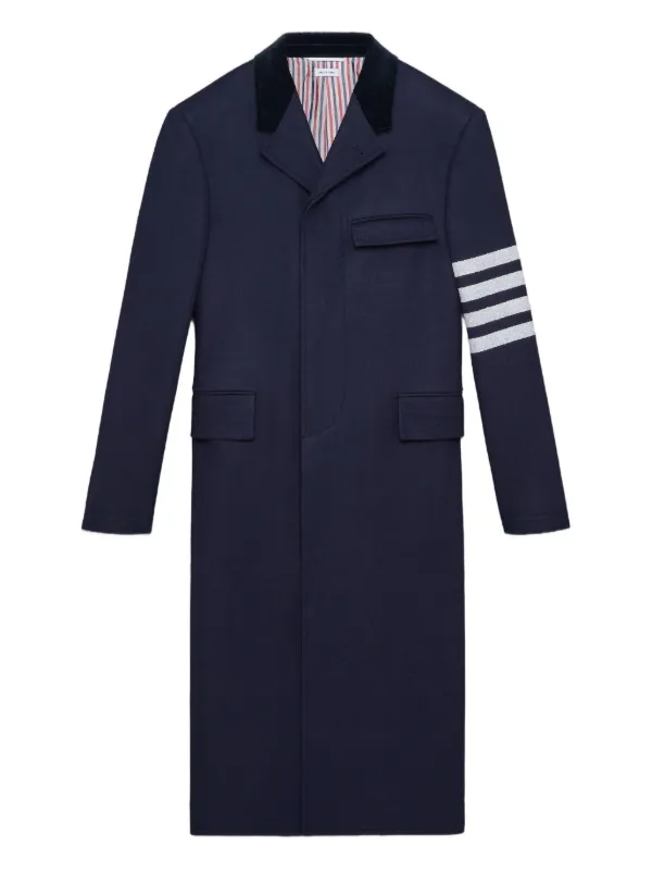 定価約46万 THOM BROWNE トムブラウン 4BAR チェスターコート Thom Browne 4BAR チェスターコート | ブルー | FARFETCH JP