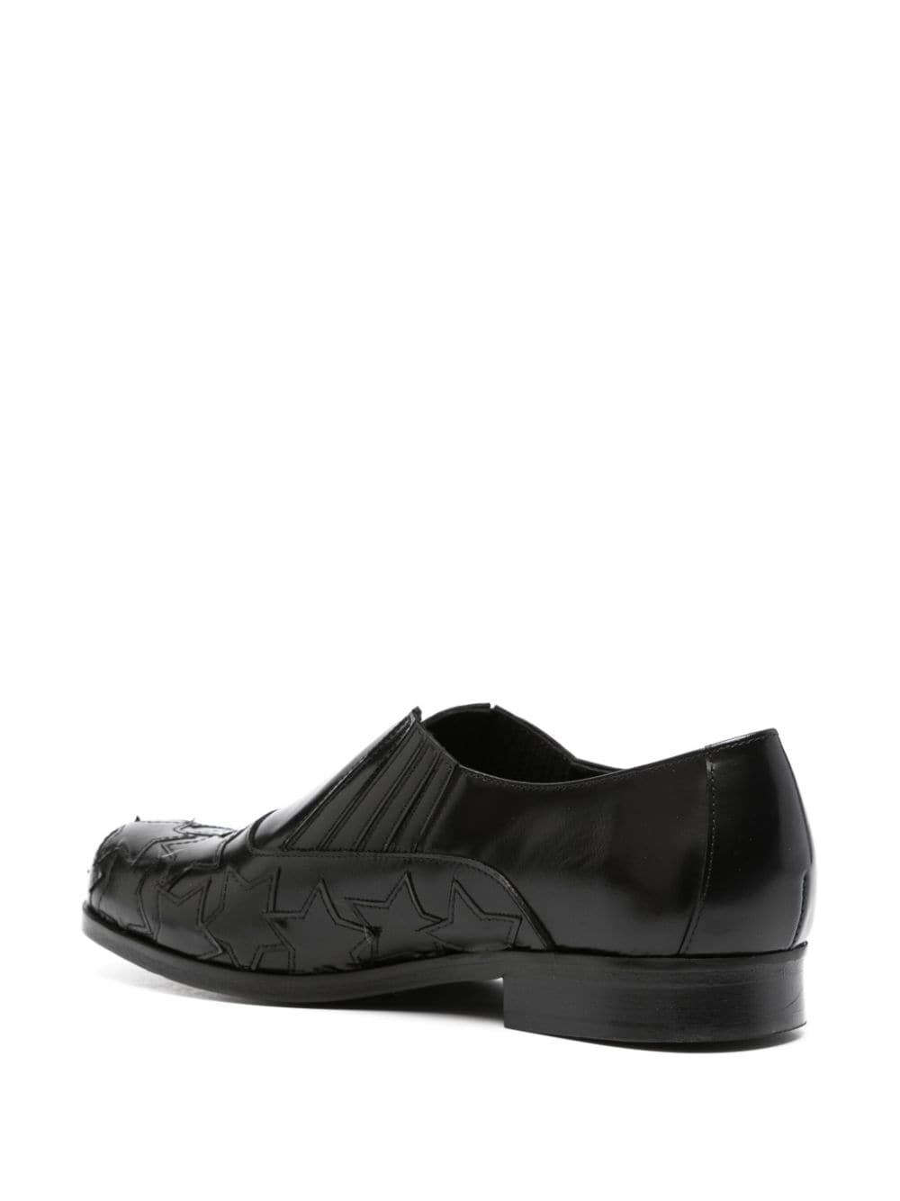 Shop Stefan Cooke 100 Stars Leather Loafers In Black