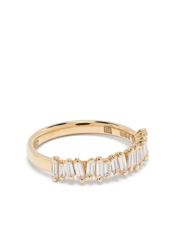 Suzanne Kalan 18kt Yellow Gold Classic Diamond Stacker Ring