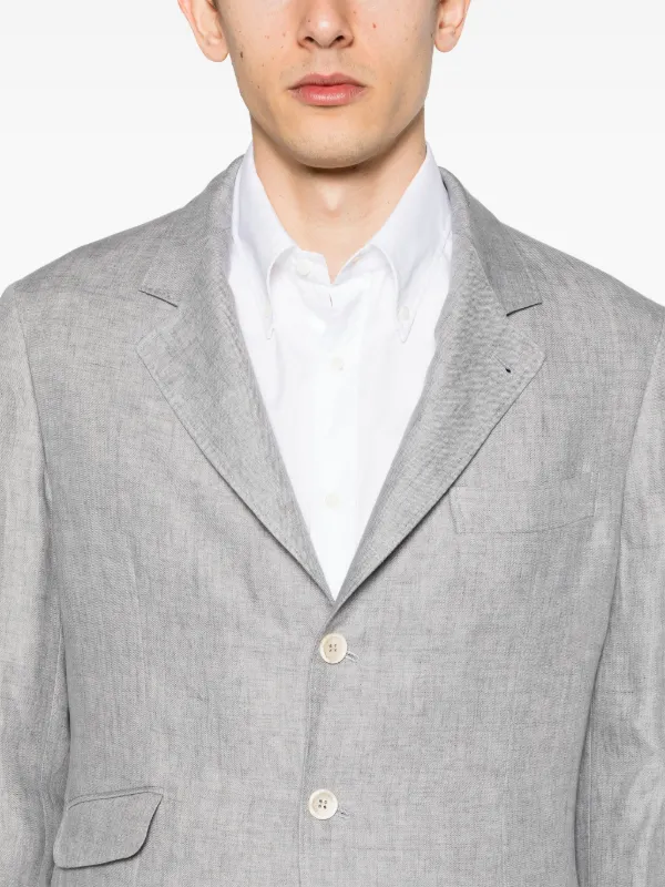 Brunello Cucinelli single-breasted Linen Suit | Grey | FARFETCH Brunello Cucinelli single-breasted Linen Suit | Grey | FARFETCH