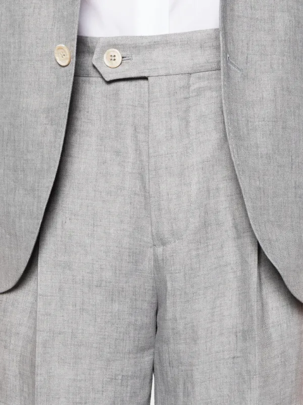 Brunello Cucinelli single-breasted Linen Suit | Grey | FARFETCH Brunello Cucinelli single-breasted Linen Suit | Grey | FARFETCH