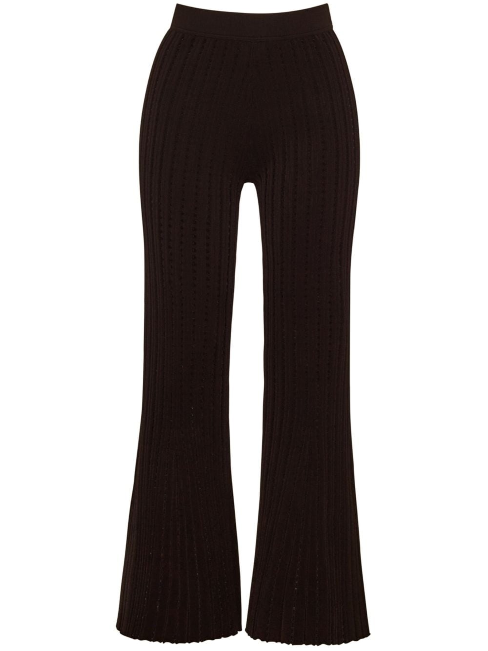 Adam Lippes Pointelle Knit Cropped Trousers In Black