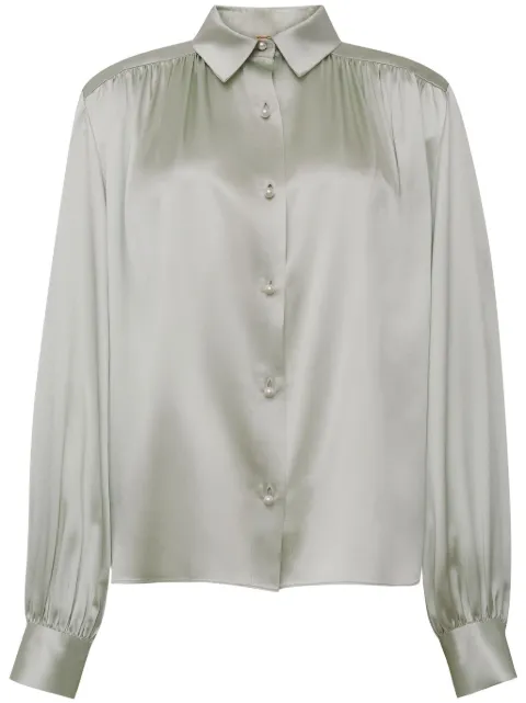 Adam Lippes pearl-buttons silk blouse