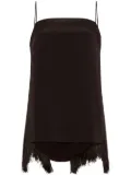 Adam Lippes fringed silk vest top - Black