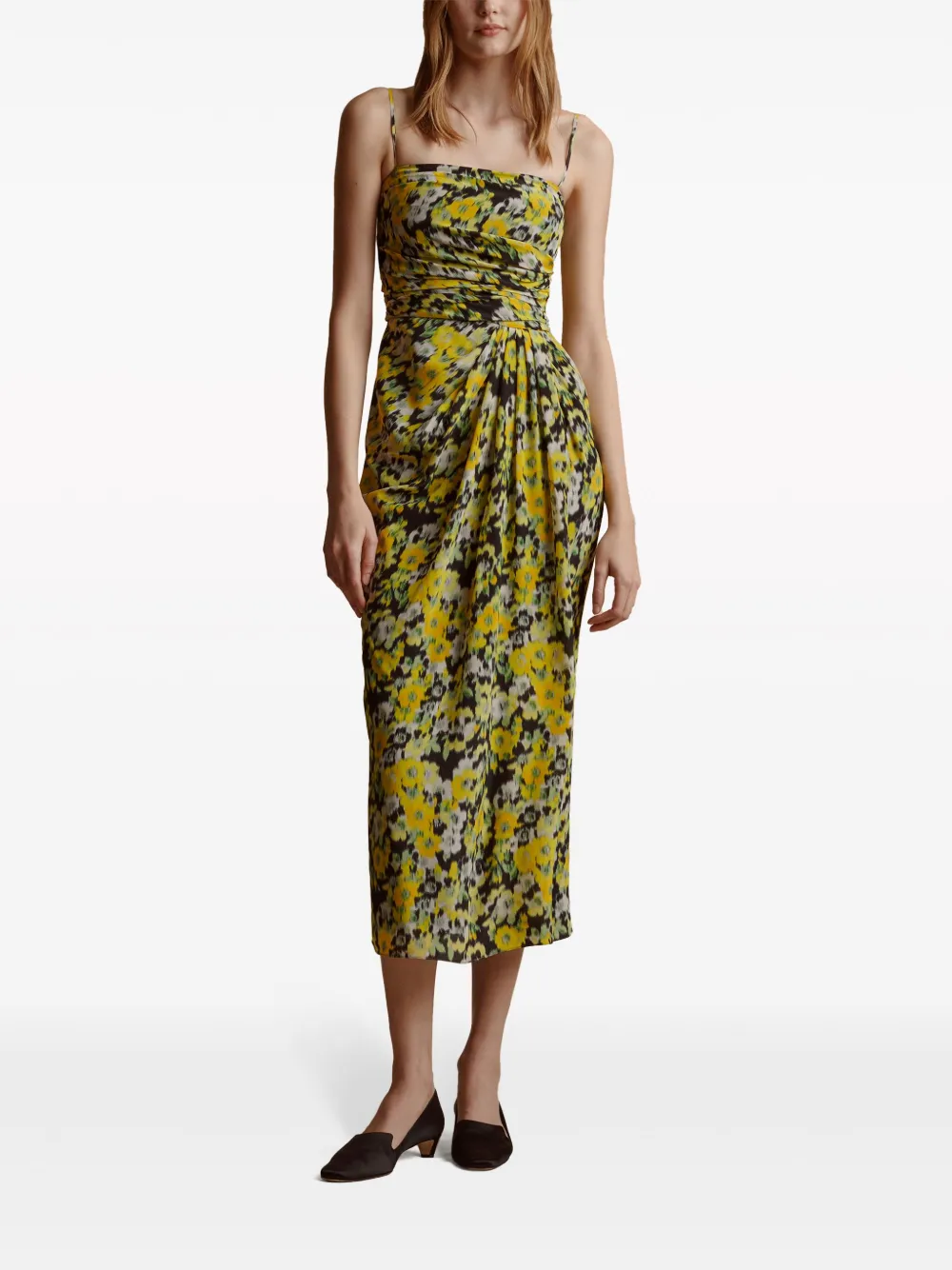 Adam Lippes Cari jurk met bloemenprint - Groen