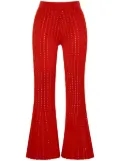Adam Lippes pointelle-knit cropped trousers - Red
