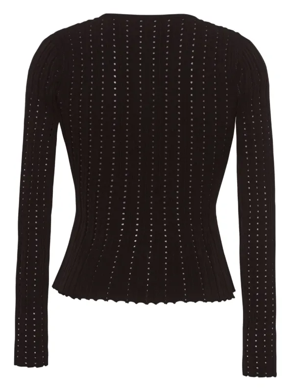 Adam Lippes pointelle knit Peplum Cardigan Farfetch