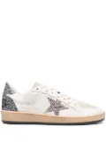 Golden Goose Ball Star glittered leather sneakers - White