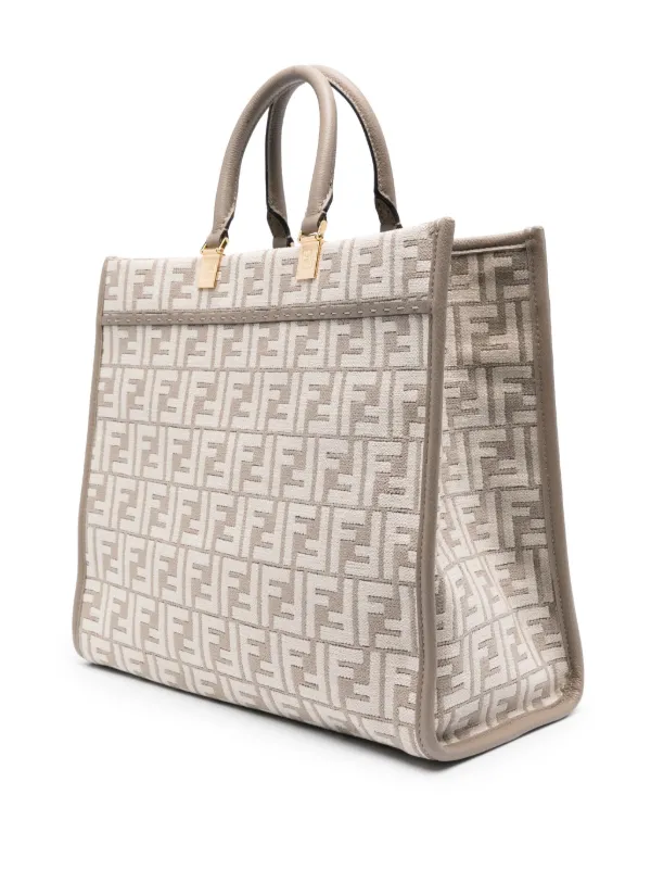 FENDI medium Sunshine FF print tote bag women Calf Leather One Size Neutrals