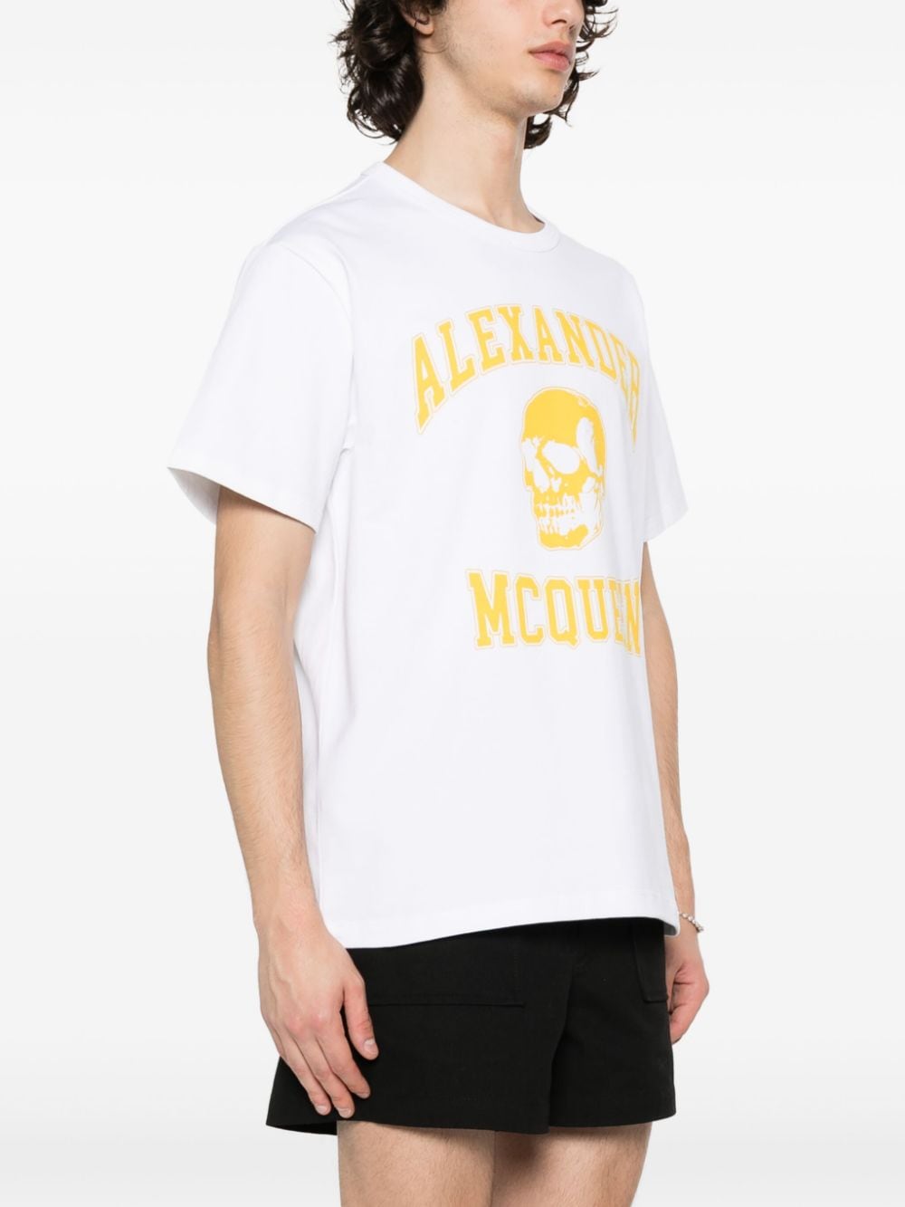 Shop Alexander Mcqueen Varsity Logo-print T-shirt In Weiss