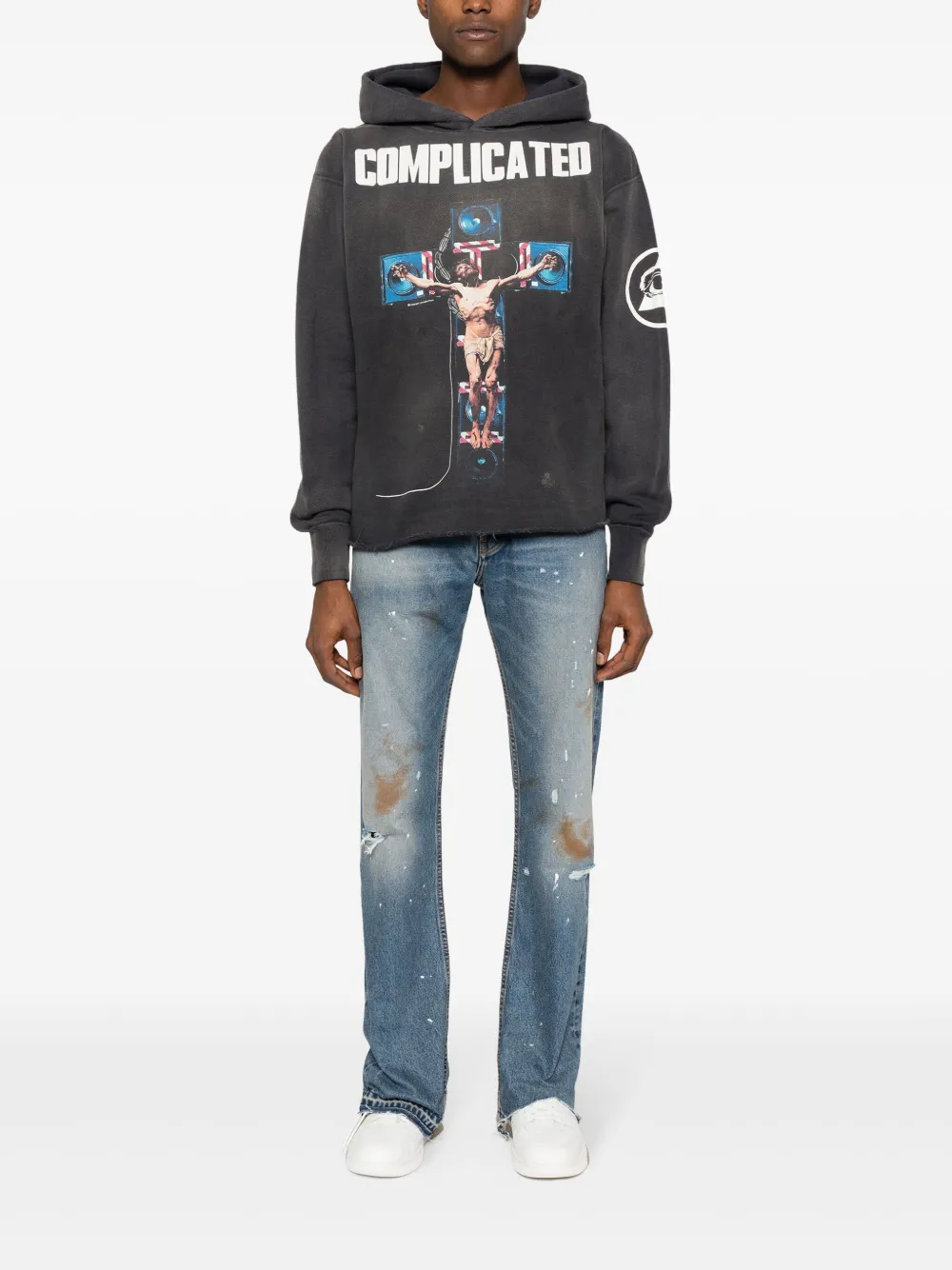 SAINT MXXXXXX Complicated cotton hoodie - Zwart