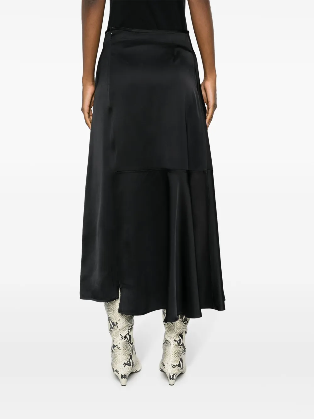 Shop Jil Sander High-waisted A-line Midi Skirt In Black