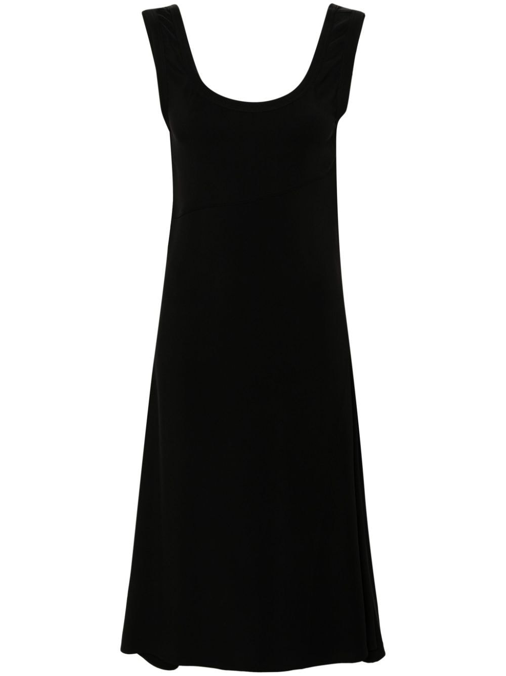 Shop Jil Sander Scoop-neck Midi Dress In Black