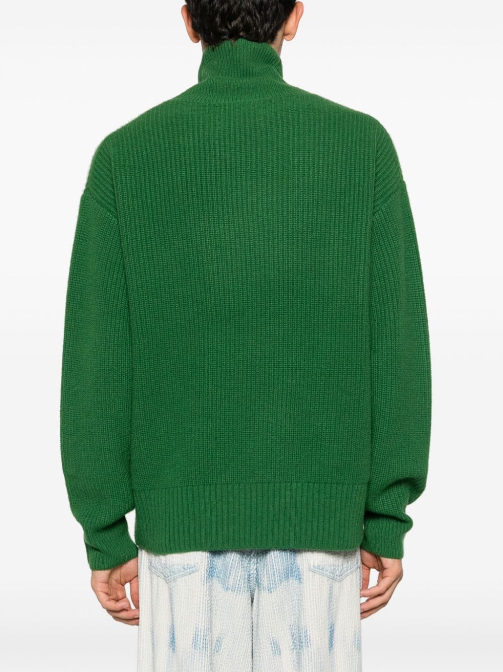 Shop Extreme Cashmere Roll-neck Cashmere Jumper In Green