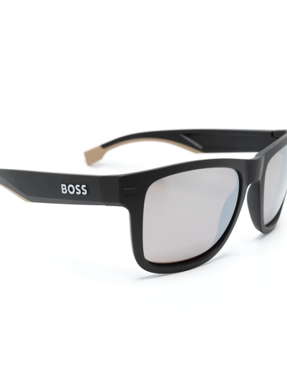 BOSS 1496 S zonnebril met vierkant montuur Zwart