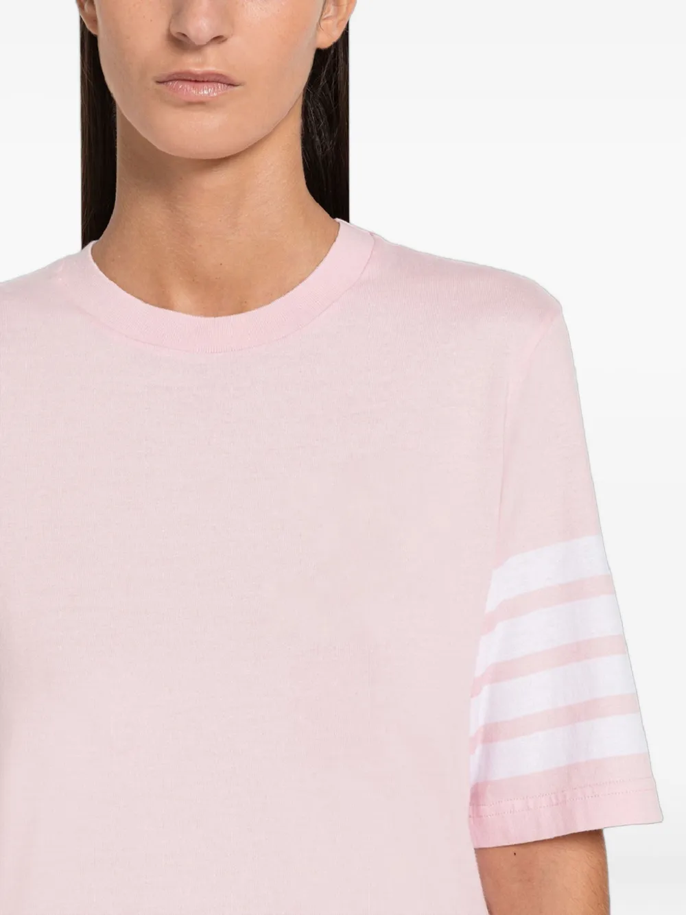 Thom Browne T-shirt met vier strepen Roze