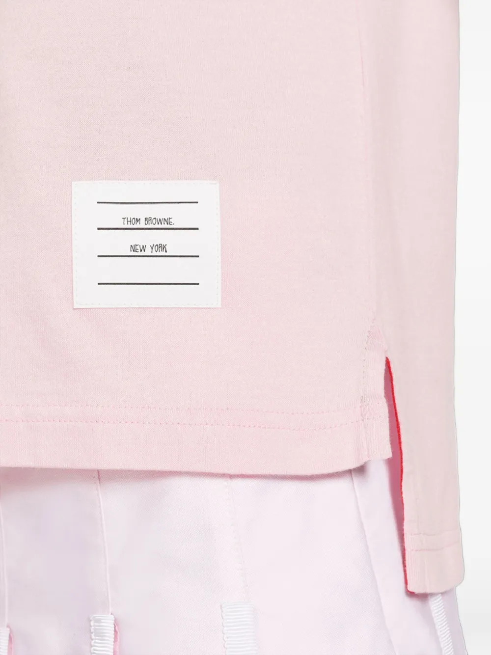 Thom Browne T-shirt met vier strepen Roze