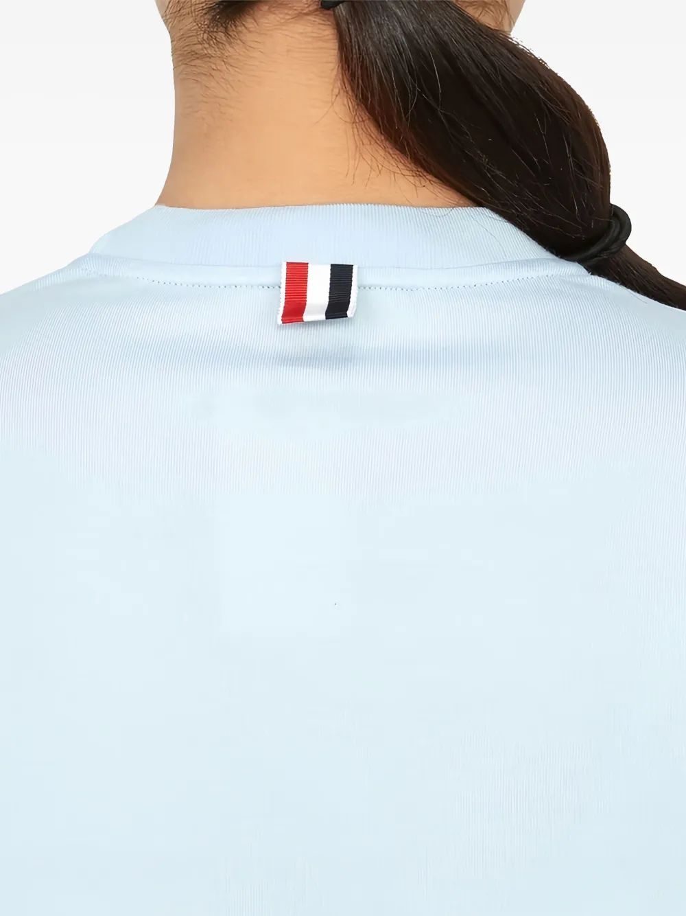 Thom Browne Trui met vier strepen en mouwen Blauw