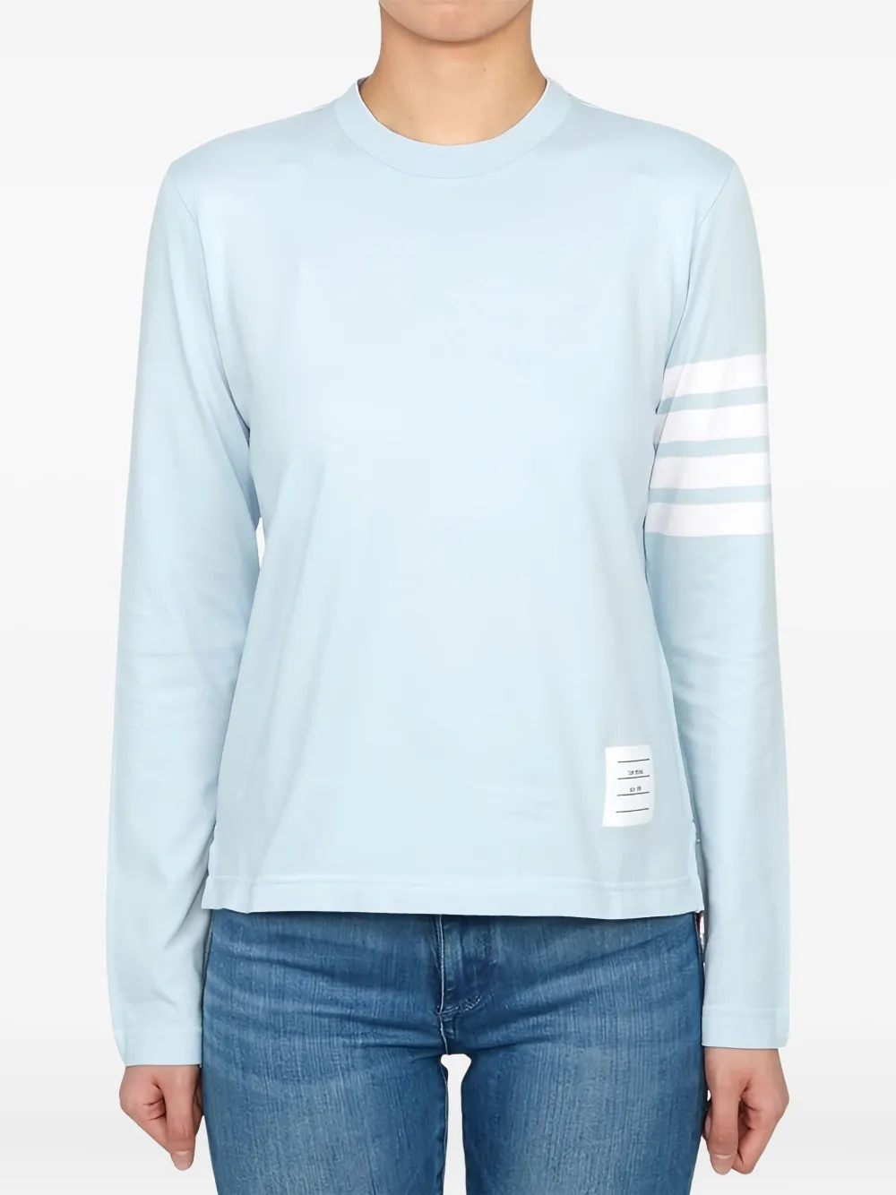 Thom Browne four-bar sleeve-detail sweater | Blue | Image 1