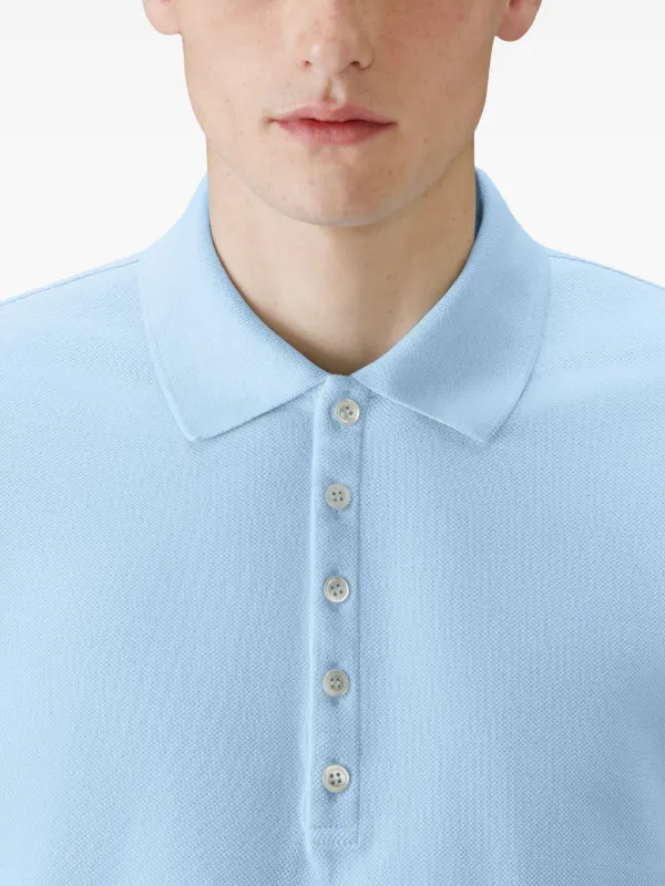 THOM BROWNE ストライプポロシャツ 長袖 Thom Browne ストライプ ロングスリーブ ポロシャツ | ブルー