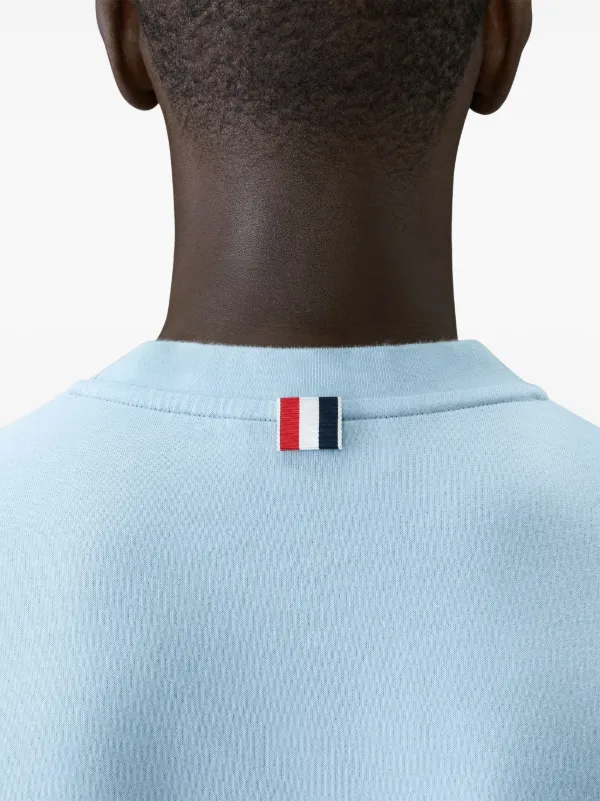 Thom Browne three-stripe long-sleeved T-shirt | Blue | FARFETCH