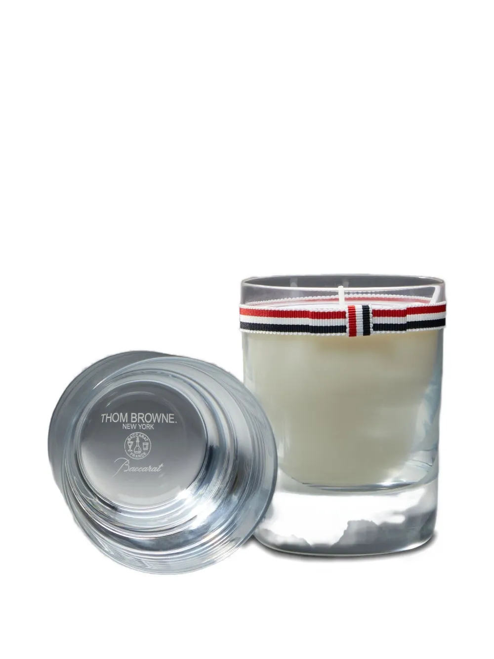 Thom Browne Ribbon-embellished Glass Candle (175g) In Transparent