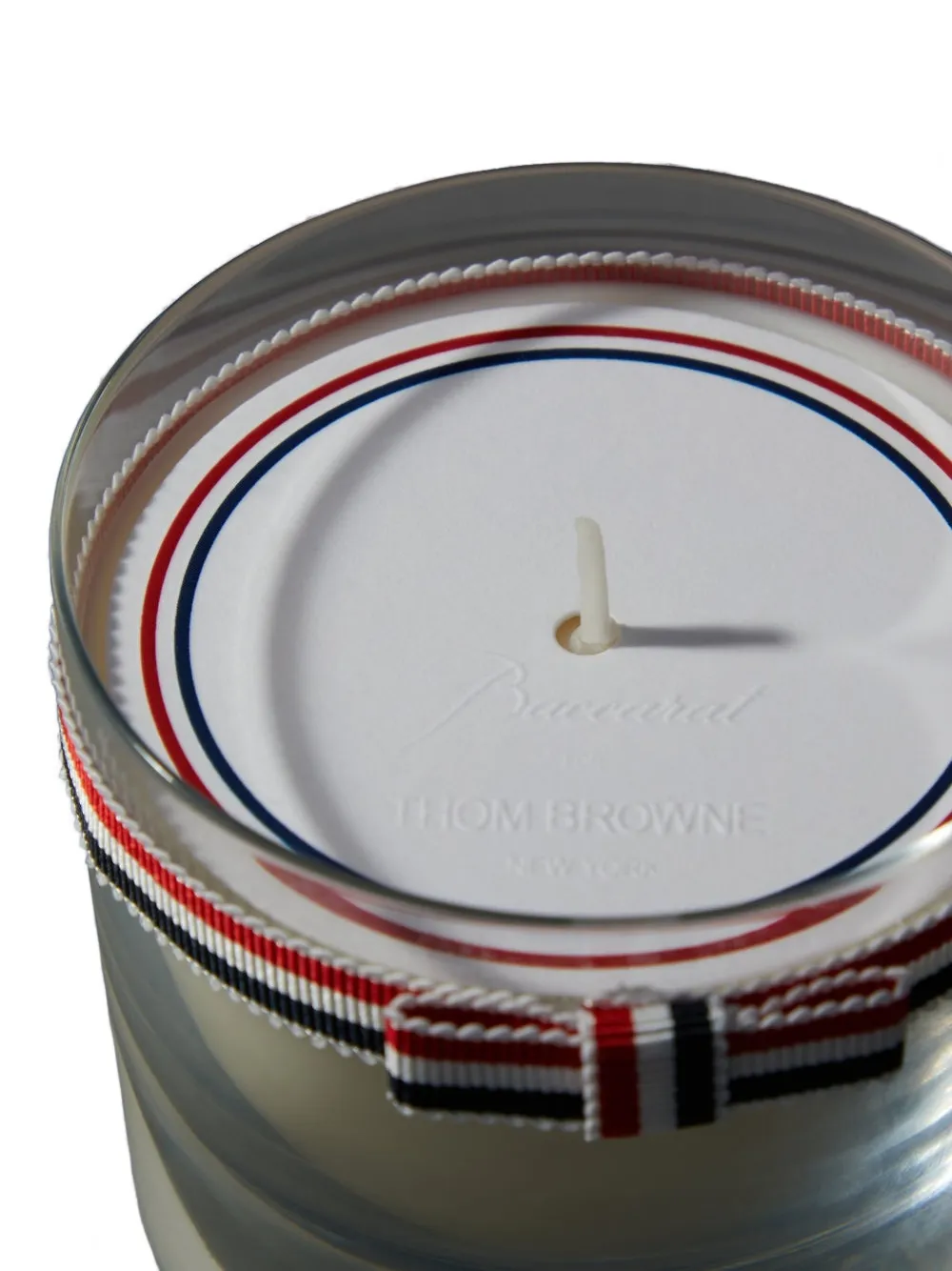 Thom Browne Ribbon-embellished Glass Candle (175g) In Transparent