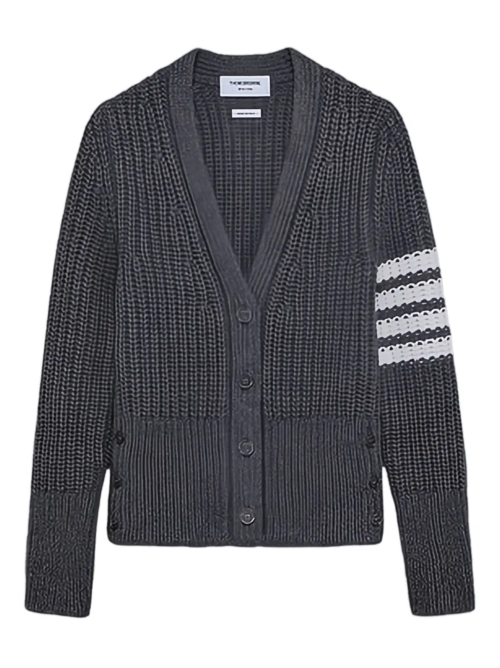 Thom Browne 4-Bar stripe V-neck cardigan | Grey | Image 1