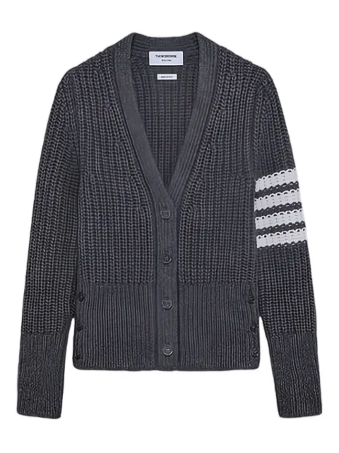 Thom Browne — 4-Bar stripe V-neck cardigan