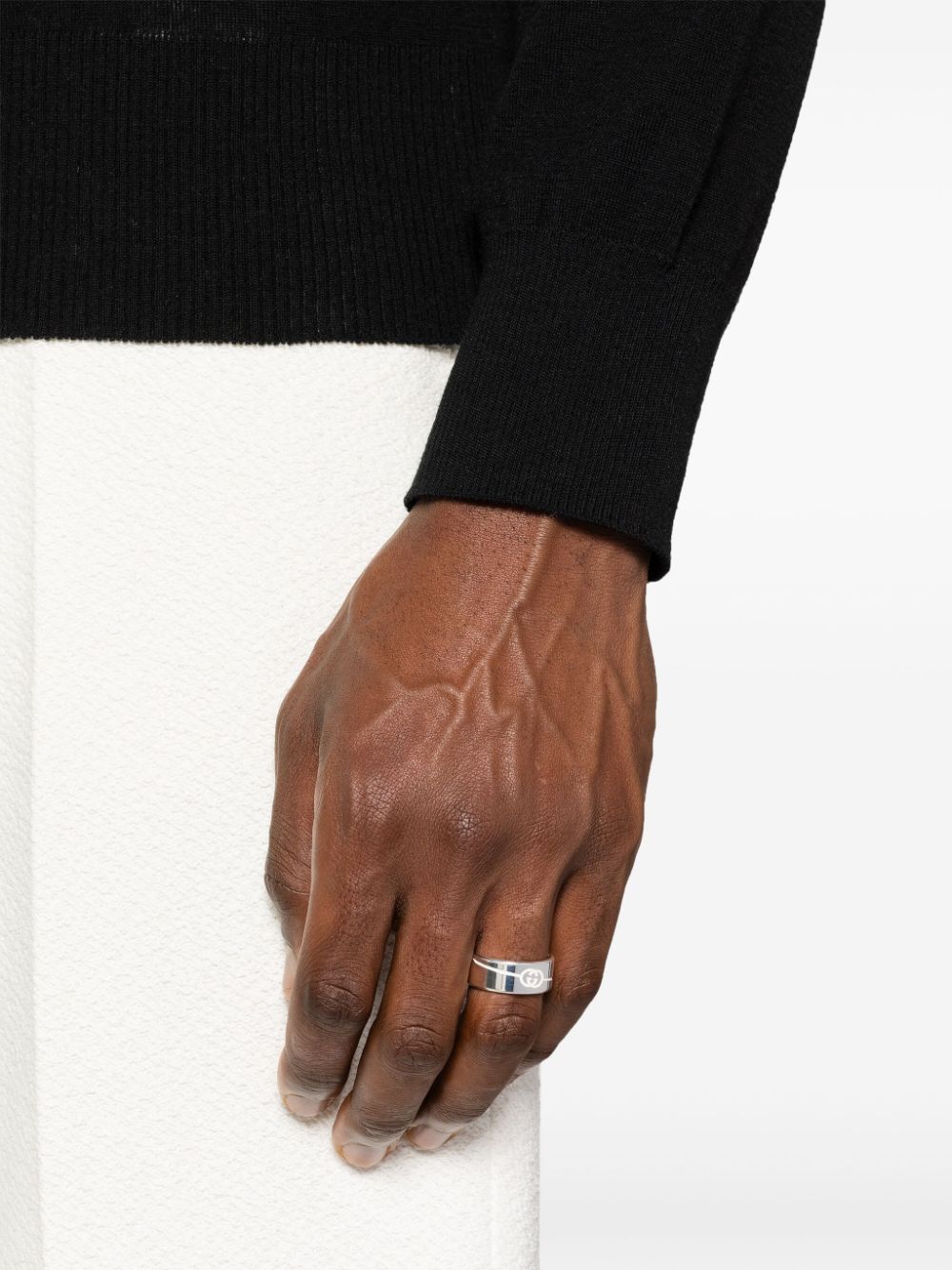 Gucci Ring met GG-logo - Zilver